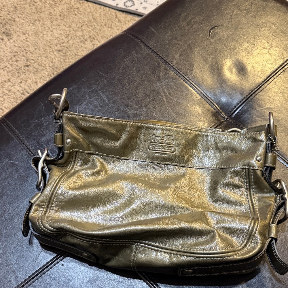 Coach Metallic Olive Shoulder Bag